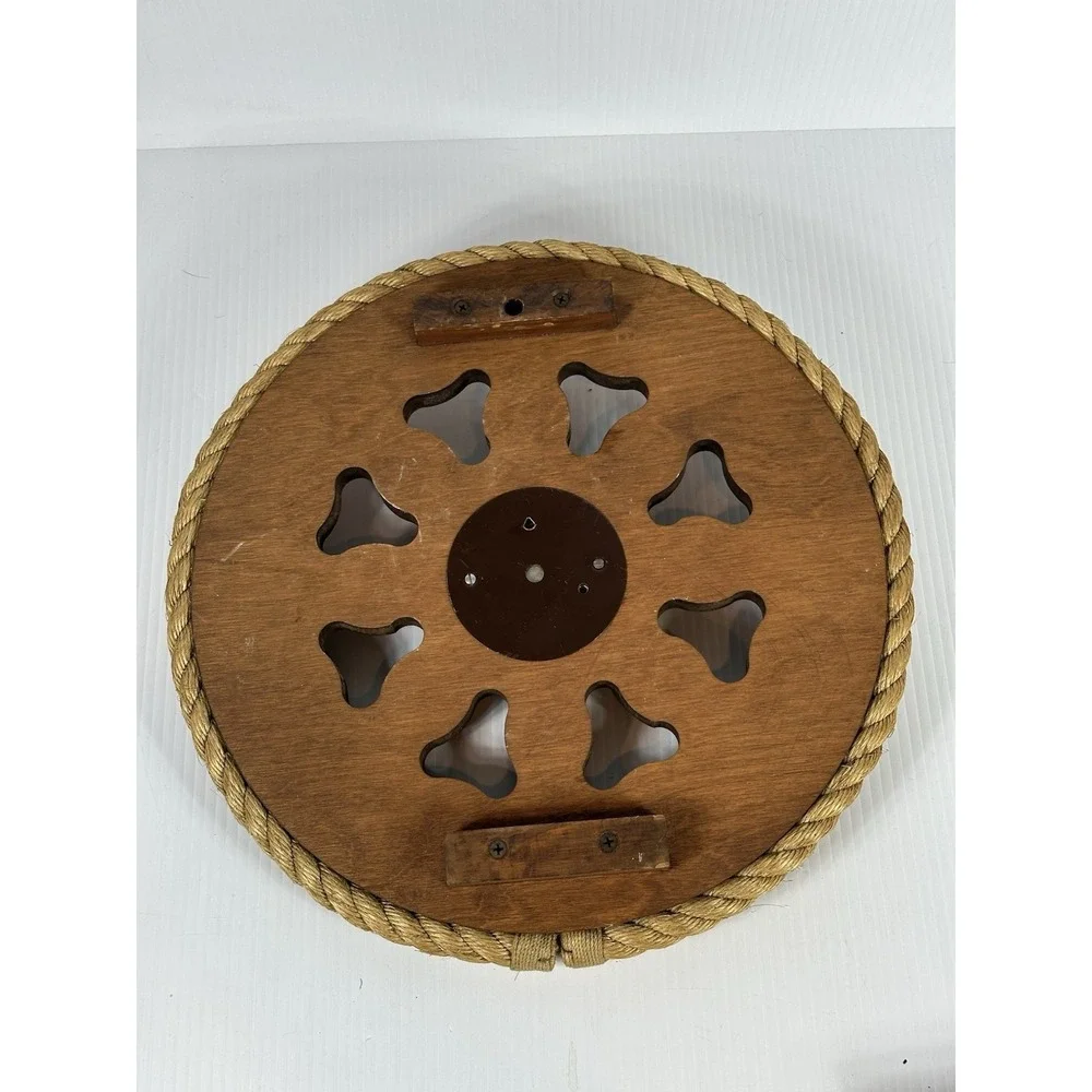 Vintage Nautical Ship Rope Wheel Wooden Wall Barometer Made In Western Germany